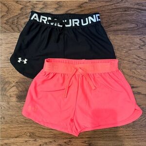 Under Armour Kids Black and Coral Shorts Set